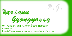 mariann gyongyossy business card